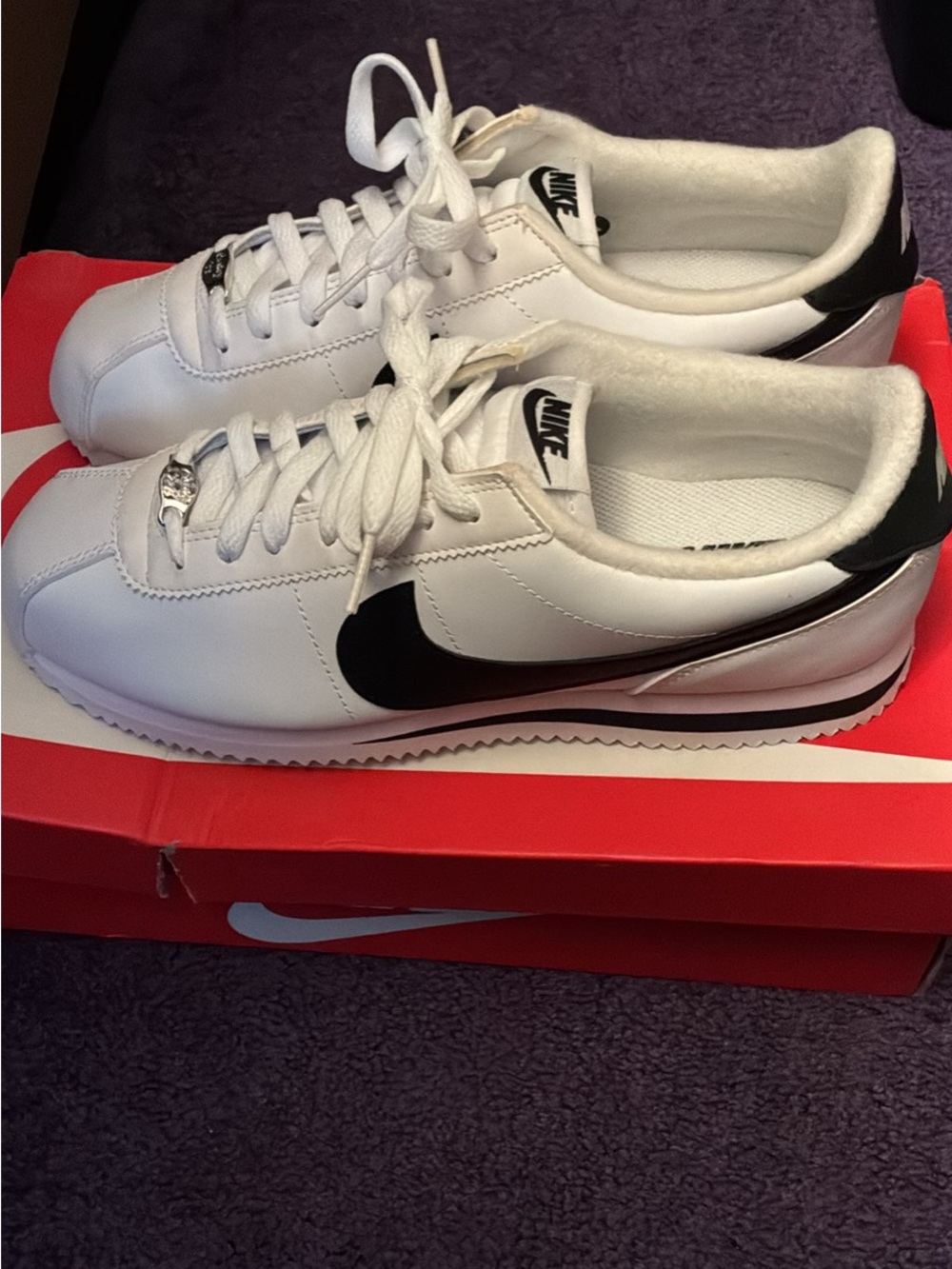 Nike Men's White/Black Cortez Classic Runner Sneakers